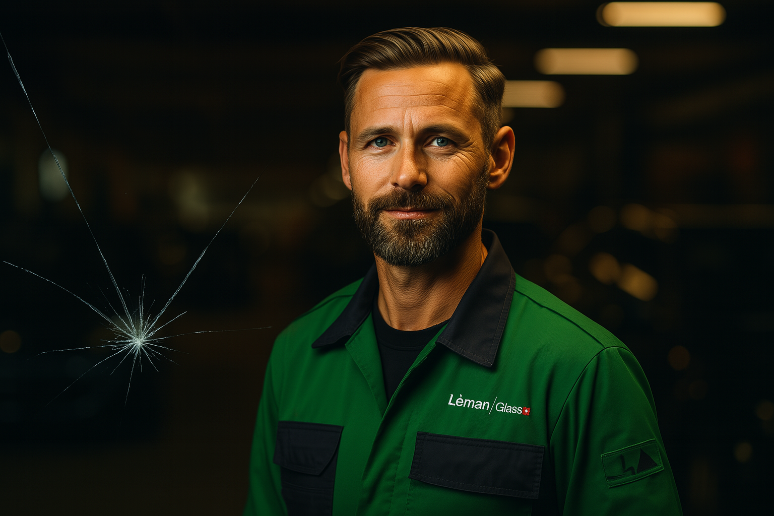 Technicien Léman Glass au travail